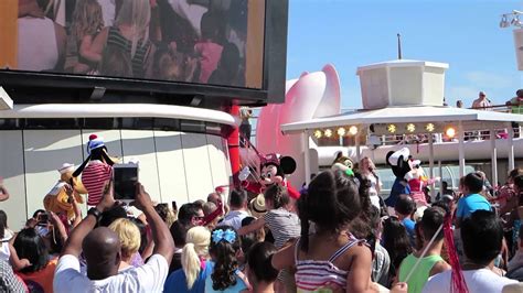 Disney Magic Cruise Ship Sail Away Deck Party Youtube