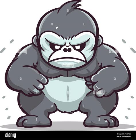 Gorilla Crying Cartoon Mascot Character Vector Illustration Stock ...