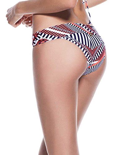 OndadeMar Women S Sliding Tube Banded Bikini Bottom Blue Multi M