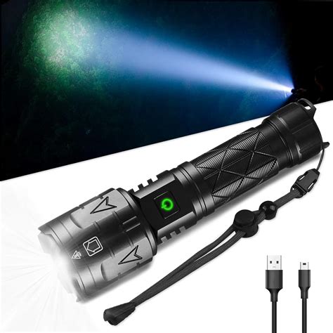 Azkkefl Rechargeable Led Flashlights 20000 High Lumens Flashlights