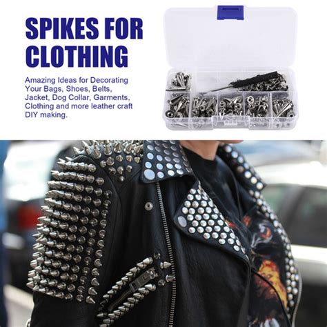 Sets Silver Mixed Shape Spikes And Studs Cone Croc Spikes Leather