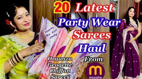 Huge Meesho Saree Haul Meesho Partywear Saree Collection Wedding