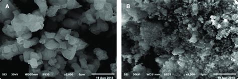 SEM Micrographs Of Uncalcined A And Calcined B Eggshell Powder