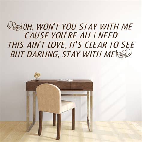 Stay With Me Sam Smith Song Lyrics Wall Sticker