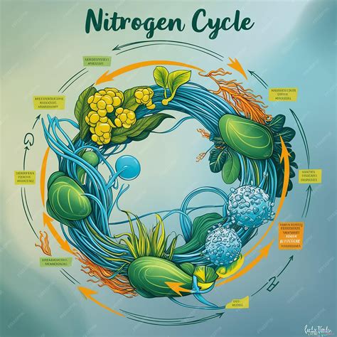 Nitrogen Cycle Illustration Of The Flow Of Nitrogen Through The