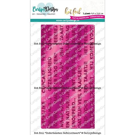 Hot Foil Plate Onderteksten Gefelicitaart CDHF Craftlines B V