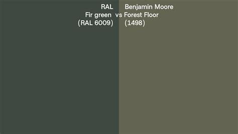 Ral Fir Green Ral 6009 Vs Benjamin Moore Forest Floor 1498 Side By