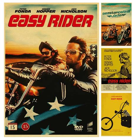 Movie Easy Rider poster Home decoration Kraft paper retro Poster Motorcycle Drawing core Wall ...