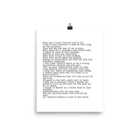 40th Birthday Poem for Women, 40th Birthday Poetry Print - Etsy