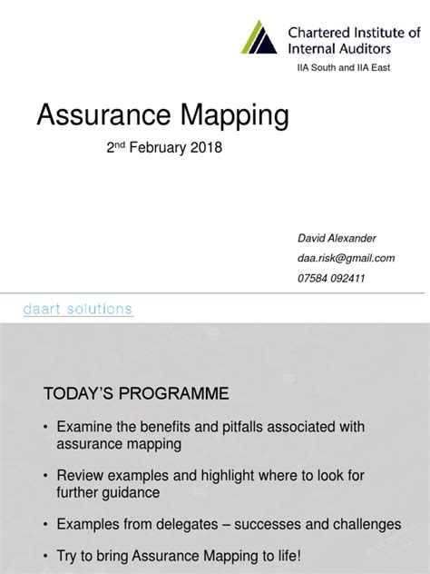 Assurance Mapping David Alexander Pdf Pdf Internal Control Audit