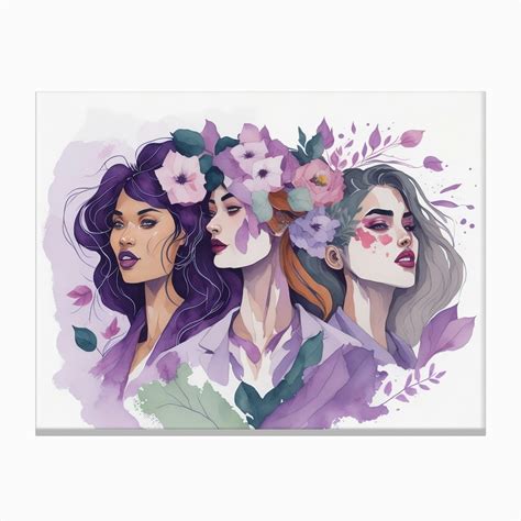 Three Girls With Flowers Canvas Print By Balram Giri Fy