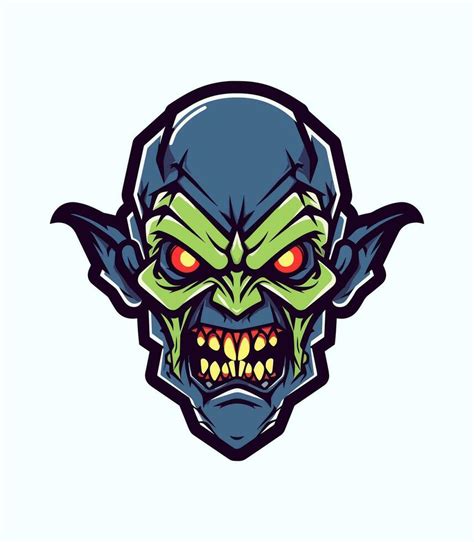 Angry Zombie Head Vector Clip Art Illustration Vector Art At