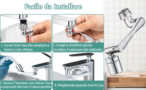 Rubinetto Rotante 1440 Gradi Ventdest Prolunga Rubinetto Bagno Cucina