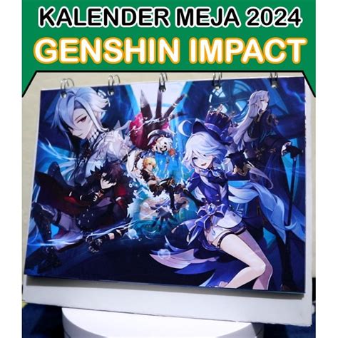 Jual Kalender Meja Genshin Impact Merch Limited Edition Ukuran A