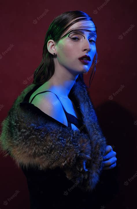 premium photo fashion model portrait  studio