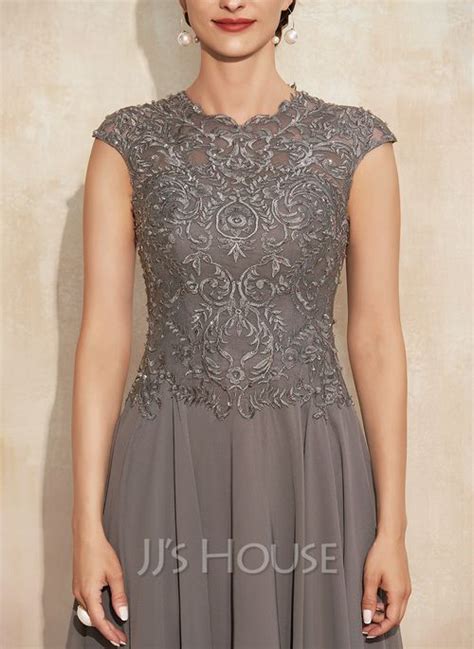 US 189 00 A Line Scoop Neck Tea Length Chiffon Lace Mother Of The