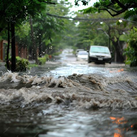Premium Photo | Flash flood sudden deluge climates unpredictable fury