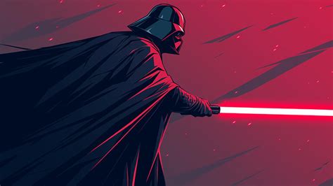 Darth Vader with Lightsaber Star Wars Desktop Wallpaper in 4K