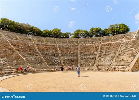 Large Amphitheater Of Epidaurus Editorial Stock Photo Image Of