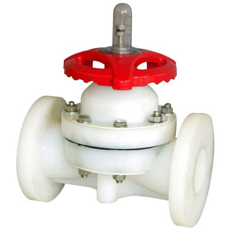 Pvdf Diaphragm Valve Plastic Ptfe Weir Type Flanged Diaphragm Valve