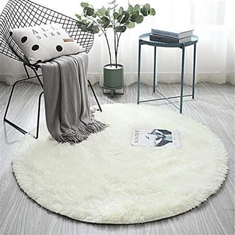 Tapis Rond Pour Salon Poils Longs Moelleux Shaggy Motley Tie Dye