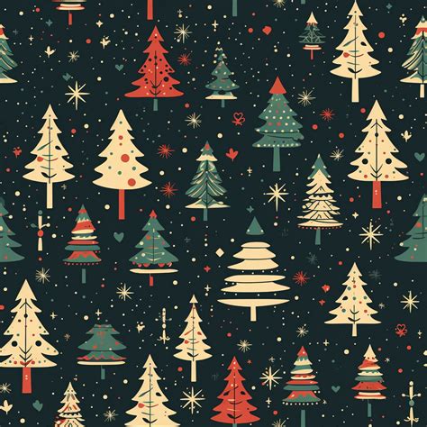 Vintage Christmas Tree Pattern Free Stock Photo - Public Domain Pictures