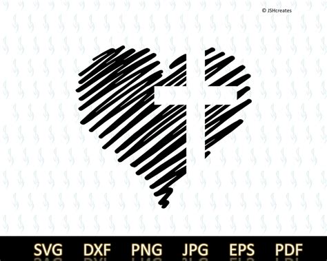 Heart And Cross Svg Heart And Cross Png Jesus Cross Svg Faith