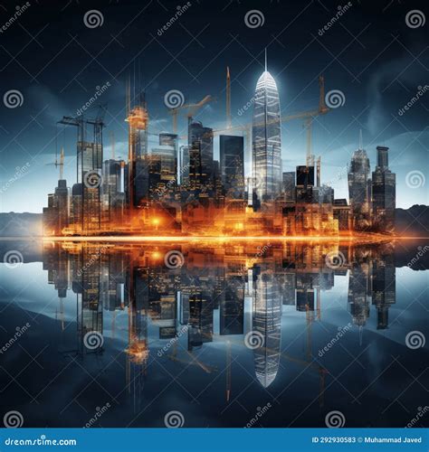 Future Built Today Double Exposure Melds Engineering, Architecture, and Technology in