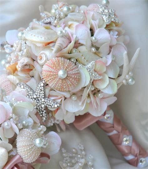 Seashell Bouquet Diy Bridal Bouquet Summer Wedding Bouquets