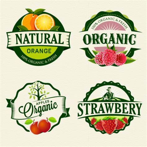 Exquisite Fruit Labels Retro Style Vector Vectors Graphic Art Designs