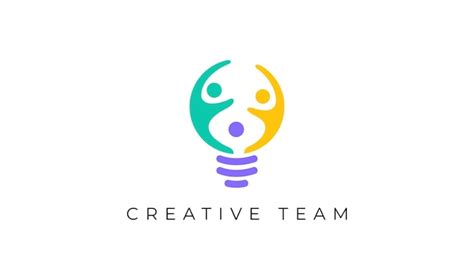 Premium Vector | Teamwork creative idea logo design template