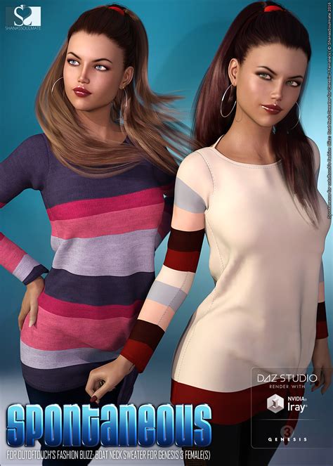 Spontaneous For Fashion Blizz Boat Neck Sweater D Figure Assets