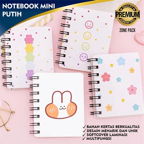 Jual Notebook Mini Putih Buku Tulis Mini Kelinci Lucu Cute Love Dot