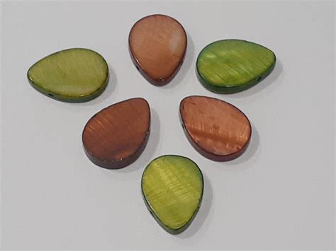 Freshwater Pearl Shell Tear Drop Large Flat | Lava Beads and Semi