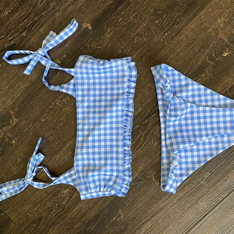 Blue Gingham Bikini Bottom Is Pretty Cheeky Size Depop
