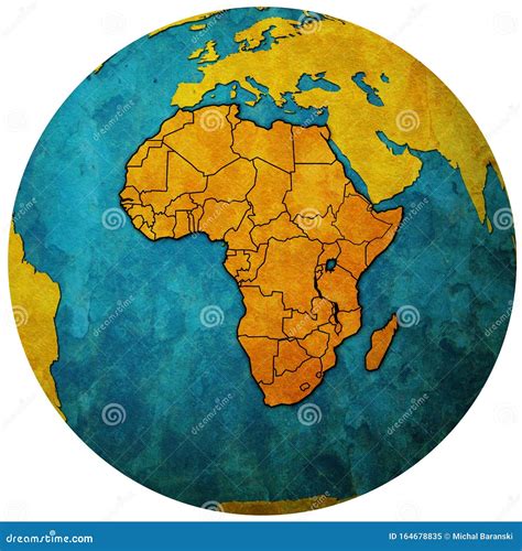 Globe Map with Political Map of Africa Stock Illustration ...