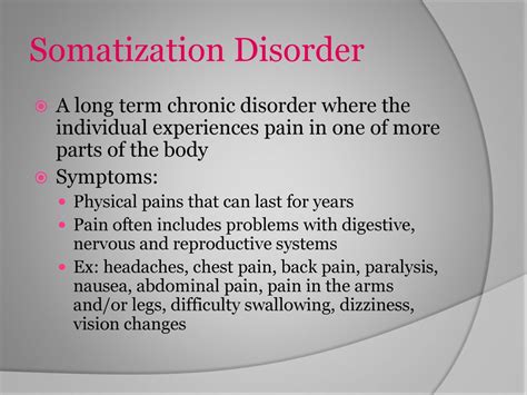 Somatization Disorders Ppt Download