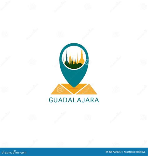 Guadalajara City Map Pin Point Vector Logo | CartoonDealer.com #305722095