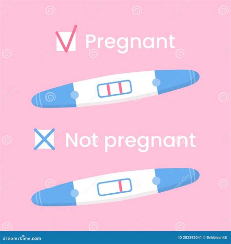 Vector Positive And Negative Pregnancy Tests Home Early Detection Pregnancy Hormone Stock