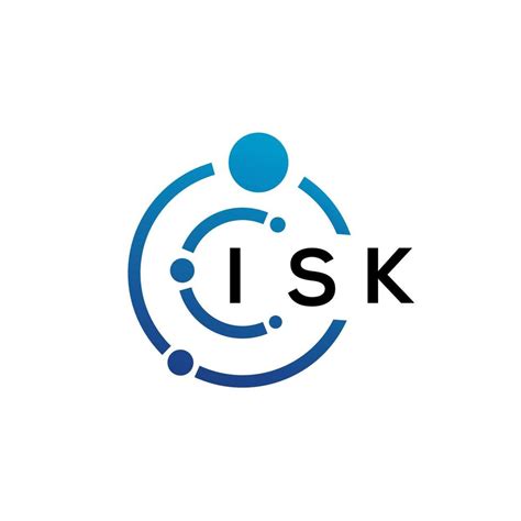 diseño de logotipo de tecnología de letra isk sobre fondo blanco isk