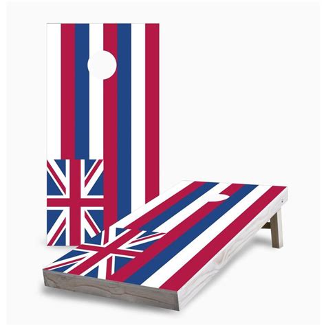 Skips Garage Hawaii State Flag Corn Hole Board Set Backyard Play