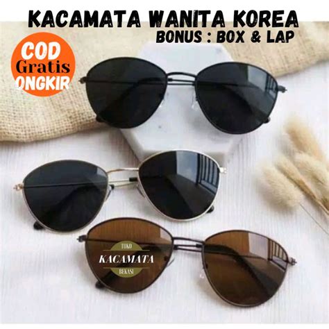 Jual Kacamata Hitam Wanita Korea Frame Ringan Anti Silau Matahari Model