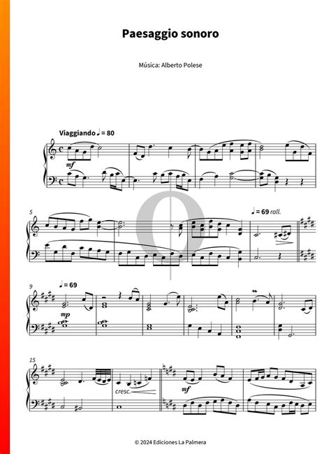 Paesaggio Sonoro Alberto Polese Piano Sheet Music Oktav