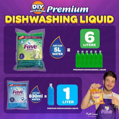 FAVE Instakit DIY DISHWASHING Liquid JUST ADD WATER 1L 6L Yield