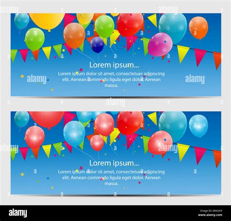 Color Glossy Balloons Card Background Vector Illustration Stock Photo