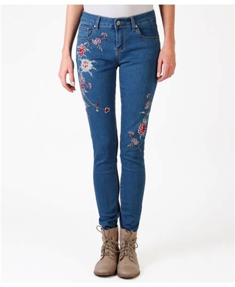 Jeans Flower Embroidered Skinny Jeans KRISP