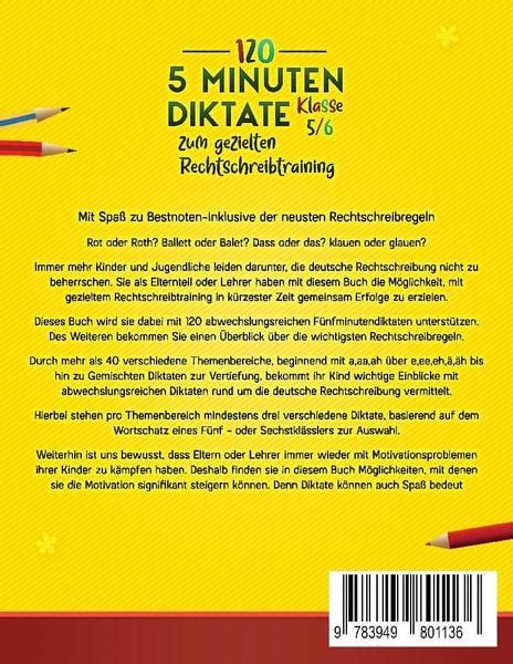 120 5 Minuten Diktate Klasse 5 6 Zum Gezielten Rechtschreibtraining Von Susanne Rosenberg