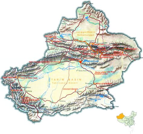 Xinjiang Uyghur Autonomous Region Map - Draw-mathematical