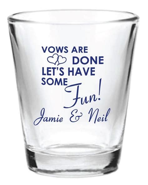 96 Personalized 15oz Wedding Favor Glass Shot Glasses Custom Wedding Favors