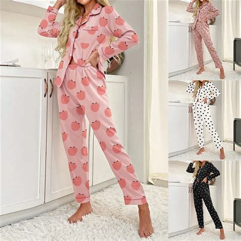 Pijama De Dos Piezas Para Mujer Ropa De Dormir Sexy Con Estampado De